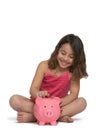 Girl with piggy bank