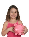 Girl with piggy bank