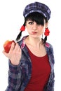 Girl Eating Apple Royalty Free Stock Photo