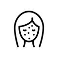 Woman with acne outline icon