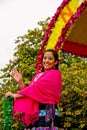 Girl in pink with big smile Royalty Free Stock Photo