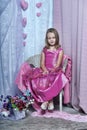 Girl in a pink dress Royalty Free Stock Photo