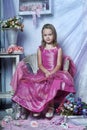 Girl in a pink dress Royalty Free Stock Photo