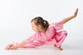 Girl in a pink kimono