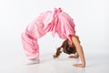 Girl in a pink kimono