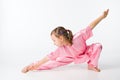 Girl in a pink kimono