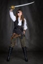 The girl - pirate with eye patch Royalty Free Stock Photo