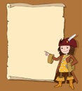 Girl Pirate with scroll Royalty Free Stock Photo