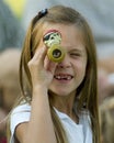 Girl with pirate spyglass Royalty Free Stock Photo