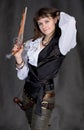 Girl - pirate with two pistols