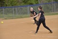Pitcher in a high school softball game Royalty Free Stock Photo