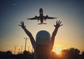 Girl and plane