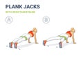 Girl Plank Jacks Weight Loss Workout Exercise Colorful Concept