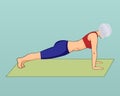 A girl in a plank pose