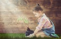 Girl plant sapling tree Royalty Free Stock Photo