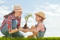 Girl plant sapling tree