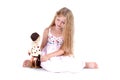 Girl play with doll