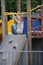 Girl on playground Royalty Free Stock Photo