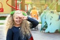 girl , playground, joy teenager Royalty Free Stock Photo