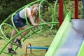 girl , playground, joy teenager Royalty Free Stock Photo