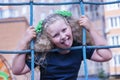 girl , playground, joy teenager Royalty Free Stock Photo