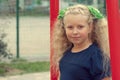 girl , playground, joy teenager Royalty Free Stock Photo