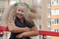 girl , playground, joy teenager Royalty Free Stock Photo