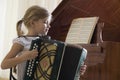 Girl Playing Accordion Royalty Free Stock Photo