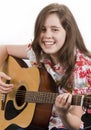 Girl playing acoustic guitar