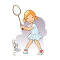 Girl playing badminton Royalty Free Stock Photo