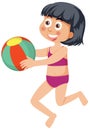 A girl playing beach ball Royalty Free Stock Photo