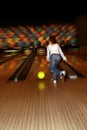 Girl playing bowling