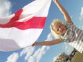 Girl playing in the breeze Royalty Free Stock Photo