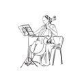 Girl playing the cello vector illustration