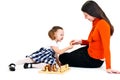 Girl playing chess Royalty Free Stock Photo