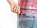 Girl playing with a colourful hand fidget spinner toy Royalty Free Stock Photo