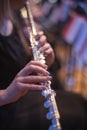 Girl playing the flute Royalty Free Stock Photo