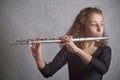 Girl Playing Flute Royalty Free Stock Photo