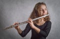Girl Playing Flute Royalty Free Stock Photo