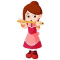 Girl Playing Flute Royalty Free Stock Photo