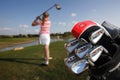 Girl playing golf Royalty Free Stock Photo