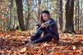 Girl playing the guitar Royalty Free Stock Photo