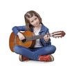 Girl playing the guitar Royalty Free Stock Photo