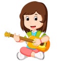 a Girl Playing Guitar Royalty Free Stock Photo