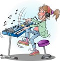 Girl playing keyboard