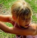 Girl playing outside Royalty Free Stock Photo