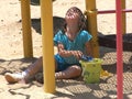 Girl playing in the sand Royalty Free Stock Photo