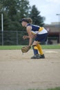 Girl Playing Second Base on Softball Field Royalty Free Stock Photo