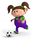 Girl playing soccer