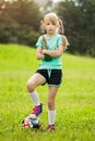 Girl playing soccer Royalty Free Stock Photo